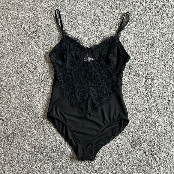 A’GACI Black Lace Cupped Bodysuit size Small - Picture 9 of 9